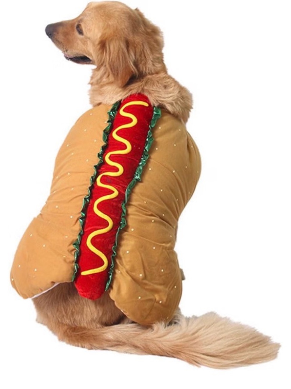 Hot Dog Costume for Dogs - Brown/Red Plush XXXL
